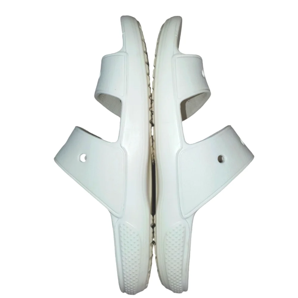🔥CROCS White Unisex Classic Two Stap Slide On Shoes Women's Size‎ 10 Men's SZ 8